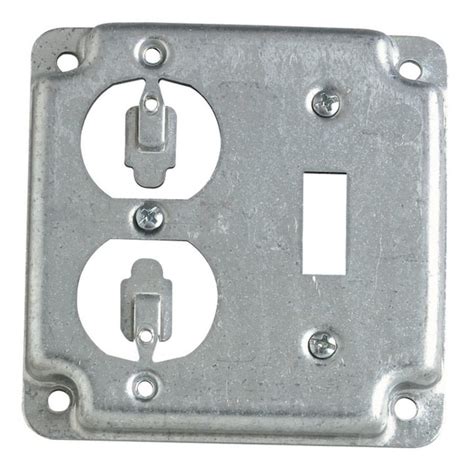 metal box to cover ends of electric wires|4x4 single outlet cover plate.